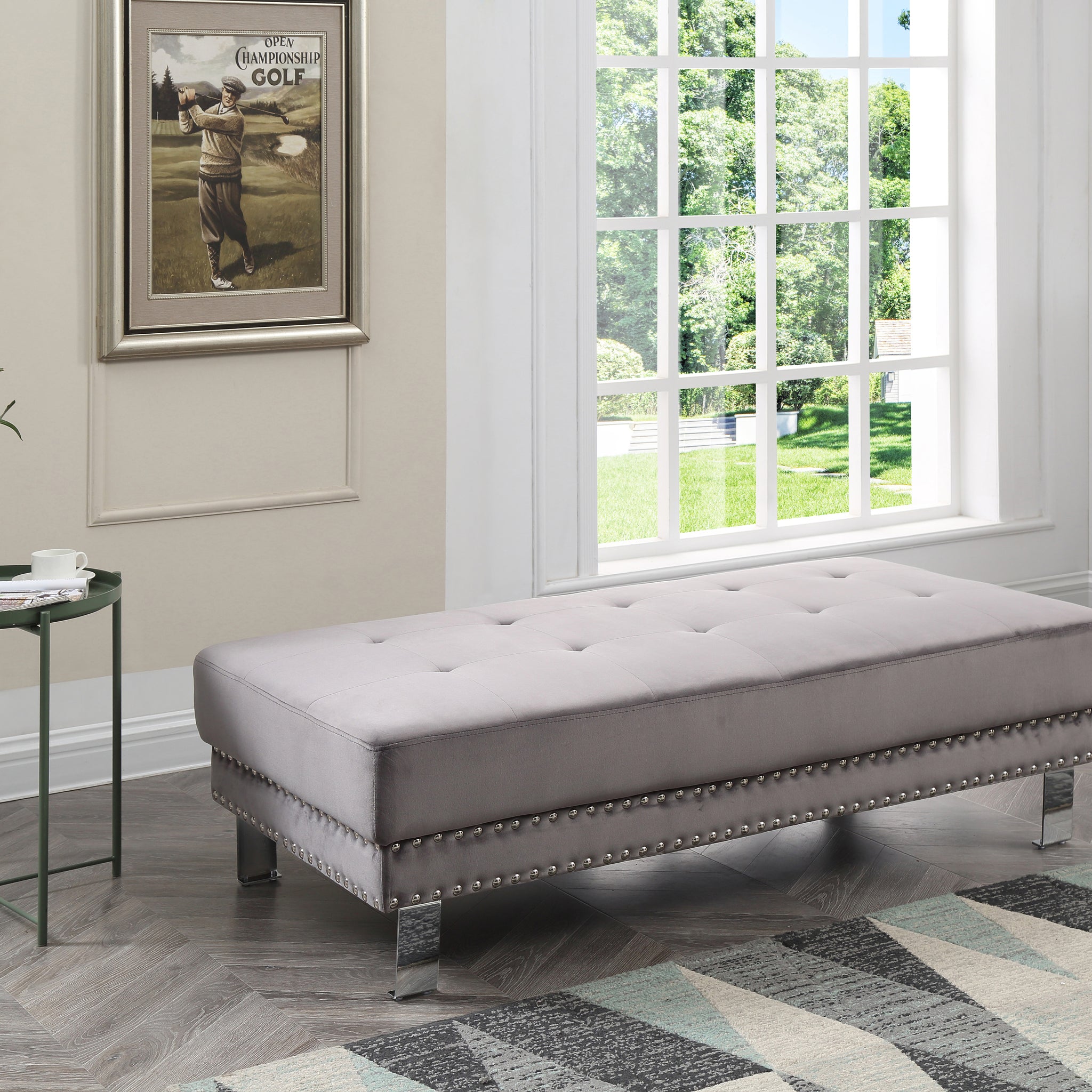 Derek G371 O Ottomangray Gray Foam Velvet