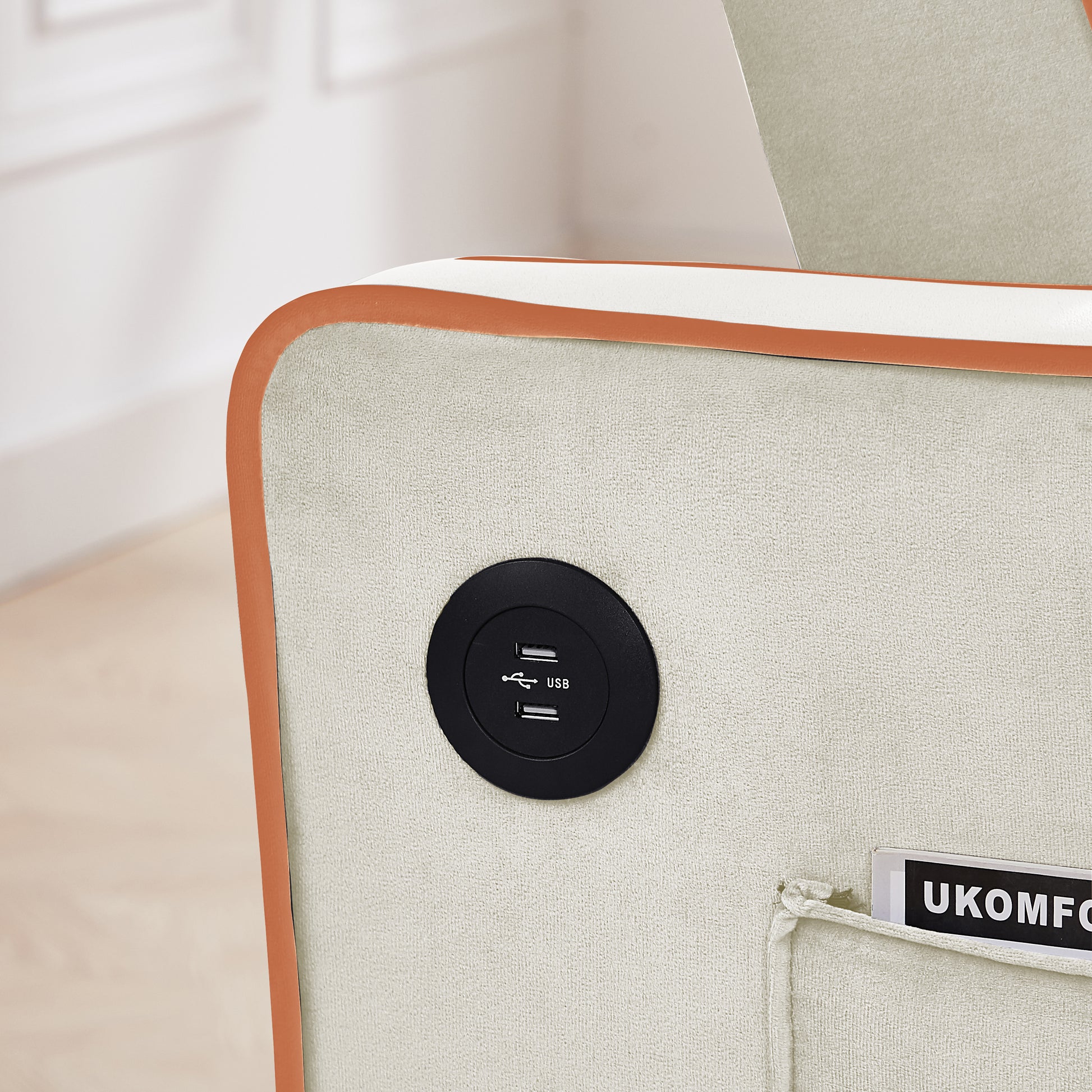 Sofa Bed, 3 In 1 Convertible Sofa Chair Bed, Adjustable Backrest Chair, Chaise Lounge With Usb Ports, Cup Holder, Side Pocket,Beige Beige Velvet