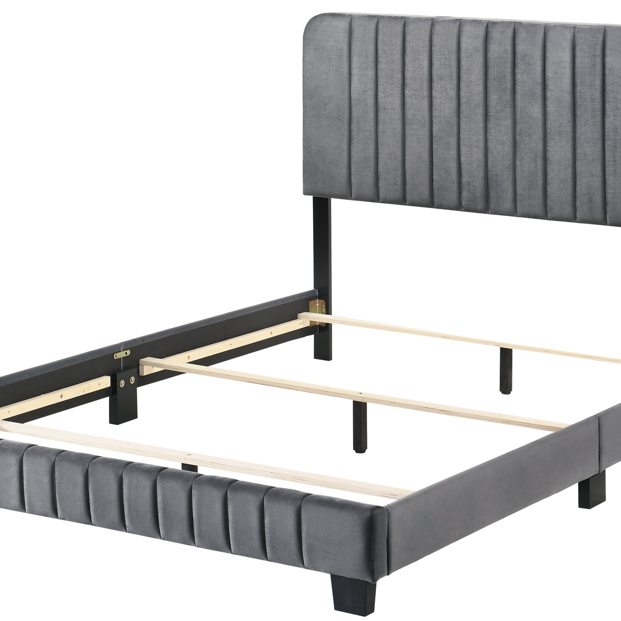 Lodi G0408 Qb Up Queen Bedgray Gray Foam Velvet