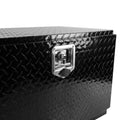 30 Inch Aluminum Stripes Plated Tool Box Pick Up Truck Bed Rv Trailer Toolbox Waterproof Square Storage Organizer With Lock And Ke Black 30