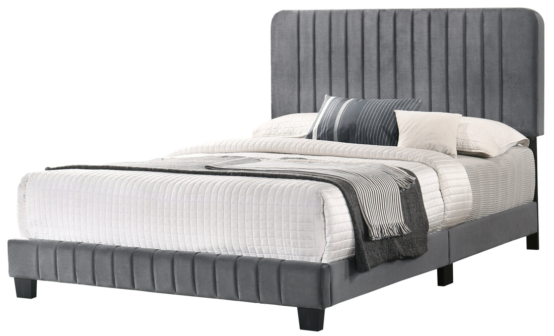 Lodi G0408 Fb Up Full Bedgray Gray Foam Velvet