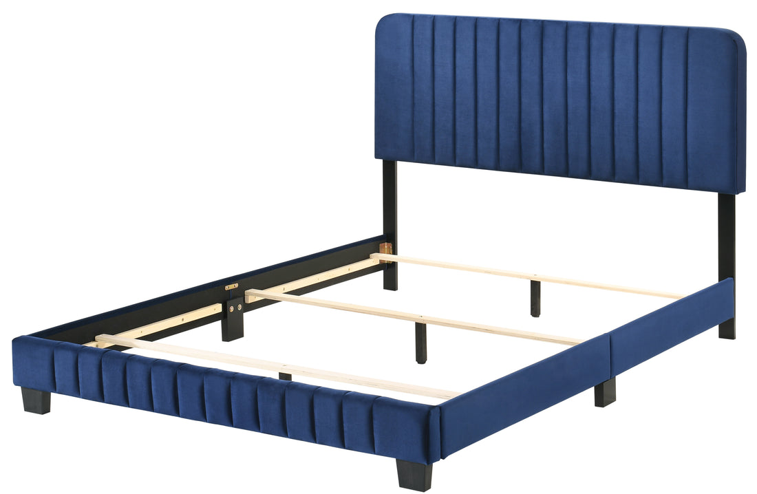 Lodi G0409 Qb Up Queen Bednavy Blue Navy Blue Foam Velvet