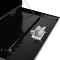 24 Inch Aluminum Stripes Plated Tool Box Pick Up Truck Bed Rv Trailer Toolbox Waterproof Square Storage Organizer With Lock And Ke Black 24