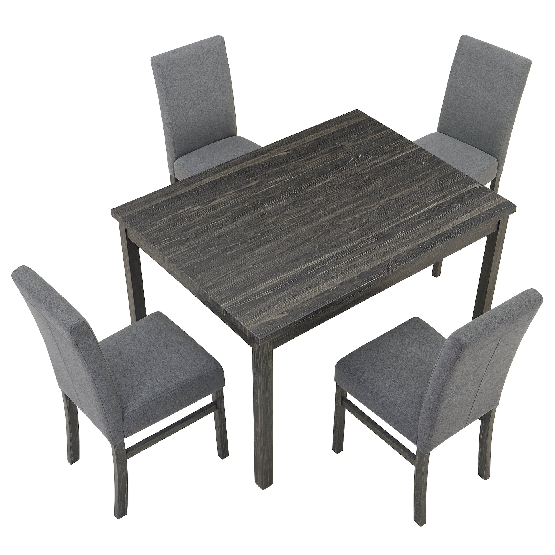 Dining Table Dining Chairs Kitchen Dining Table Dining Table Small Kitchen Dining Table Small Space Dining Table Dining Table Home Furniture Rectangular Modern,Old Sku:W1781S00005 Black Gray Solid Wood Mdf
