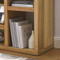 Open Wooden Open Shelf Bookcase, Freestanding Display Storage Cabinet With 7 Cube Storage Spaces, Floor Standing Bookshelf, Entryway, Living Room Storage Cabinet Natural Wood Mdf
