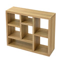 Open Wooden Open Shelf Bookcase, Freestanding Display Storage Cabinet With 7 Cube Storage Spaces, Floor Standing Bookshelf, Entryway, Living Room Storage Cabinet Natural Wood Mdf