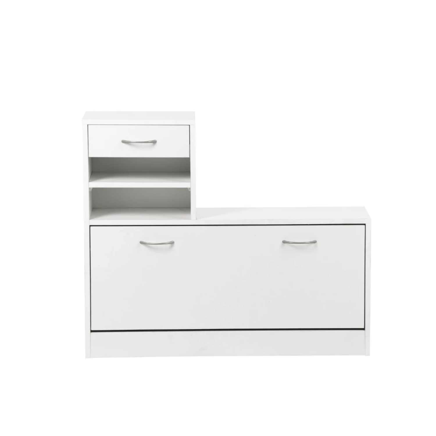 Combination Model Gate Cabinet With Shoe Cabinet Hang Shelf Mirror Standard 1 2 Drawers Matte White Primary Living Space Drawers Included Modern Melamine