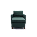 Single Seat Module Sofa Sectional Couch With Armrest With 1 Ottoman,Cushion Covers Non Removable And Non Washable,Green Green Wood Primary Living Space Soft Modern Rubberwood Foam Linen 1 Seat