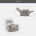 Power Recliner Chair With Adjustable Massage Function, Velvet Electric Power Chair For Elderly With One Side Pockets, Recliner Chair With Heating System For Living Room,Beige Beige Velvet