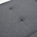 3 In 1 Convertible Futon Sofa Bed With Adjustable Backrest, Single Sofa Bed With Pull Out Sleeper, Convertible Futon Chair For Living Room, Side Bag And 1 Lumbar Pillow,Dark Gray Dark Gray Linen Wood Fabric 1 Seat
