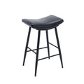 Bar Stools Set Of 2 Armless Counter Low Bar Stools Without Back Modern Pu Leather Stools With Metal Leg And Footrest ,Black Black Pu Kitchen Foam Dry Clean Modern Bar Stools Foam Pu Leather