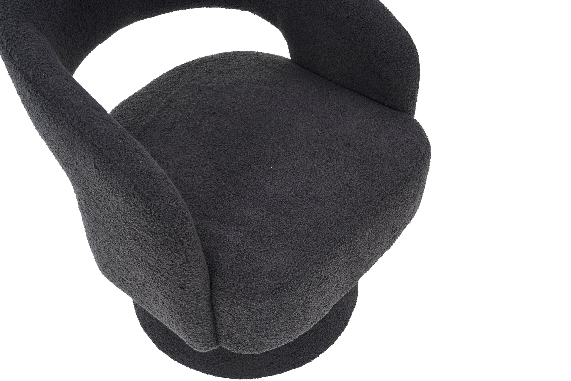 Swivel Accent Chair Armchair, Round Barrel Chair In Fabric For Living Room Bedroom,Grey Teddy Grey Teddy Foam Faux Fur