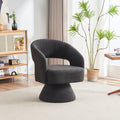 Swivel Accent Chair Armchair, Round Barrel Chair In Fabric For Living Room Bedroom,Grey Teddy Grey Teddy Foam Faux Fur