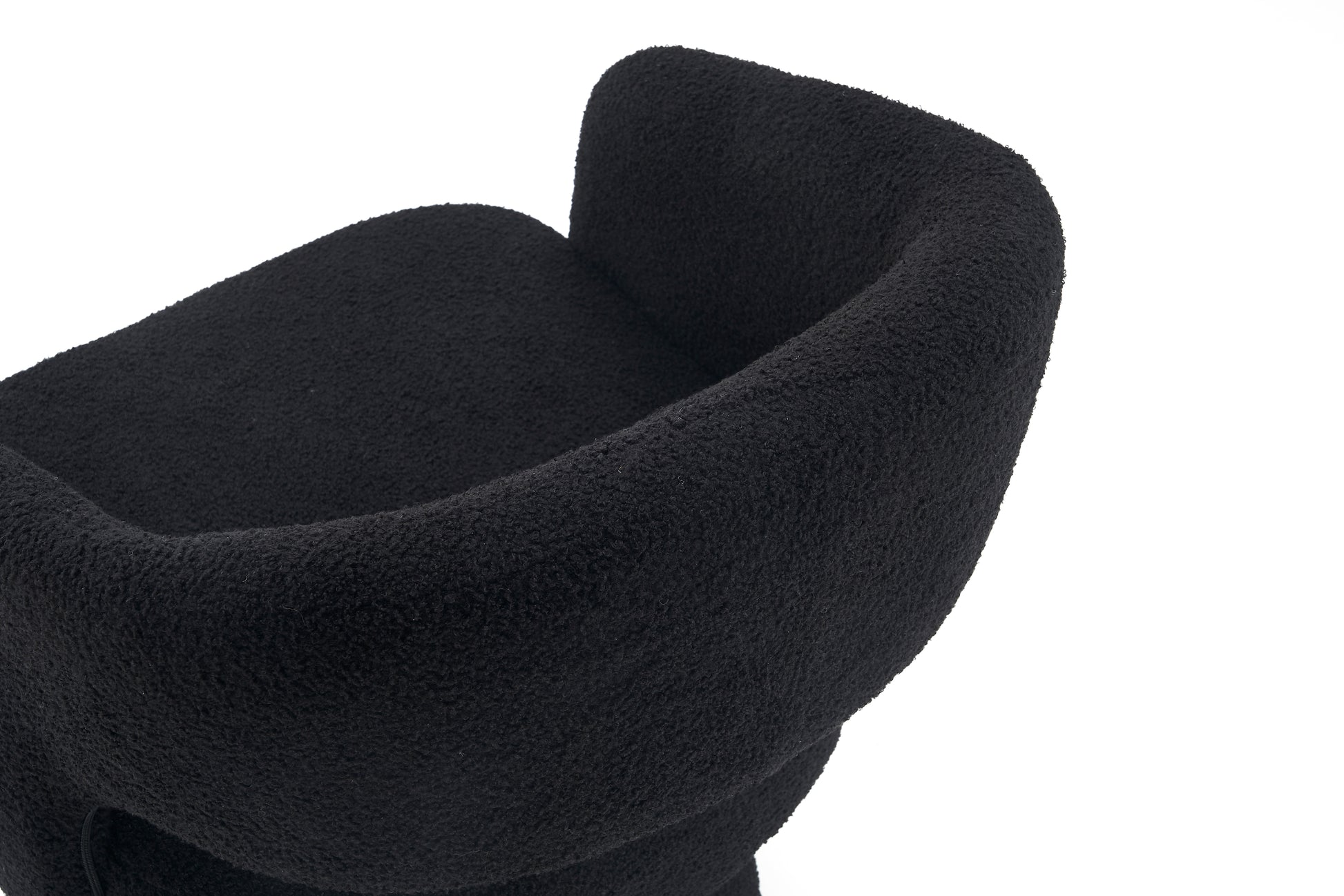 Swivel Accent Chair Armchair, Round Barrel Chair In Fabric For Living Room Bedroom,Black Teddy Black Foam Faux Fur