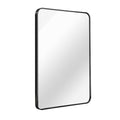 Black 22X30 Inch Metal Rectangle Barhroom Mirror Black Classic Mdf Glass Aluminium Alloy