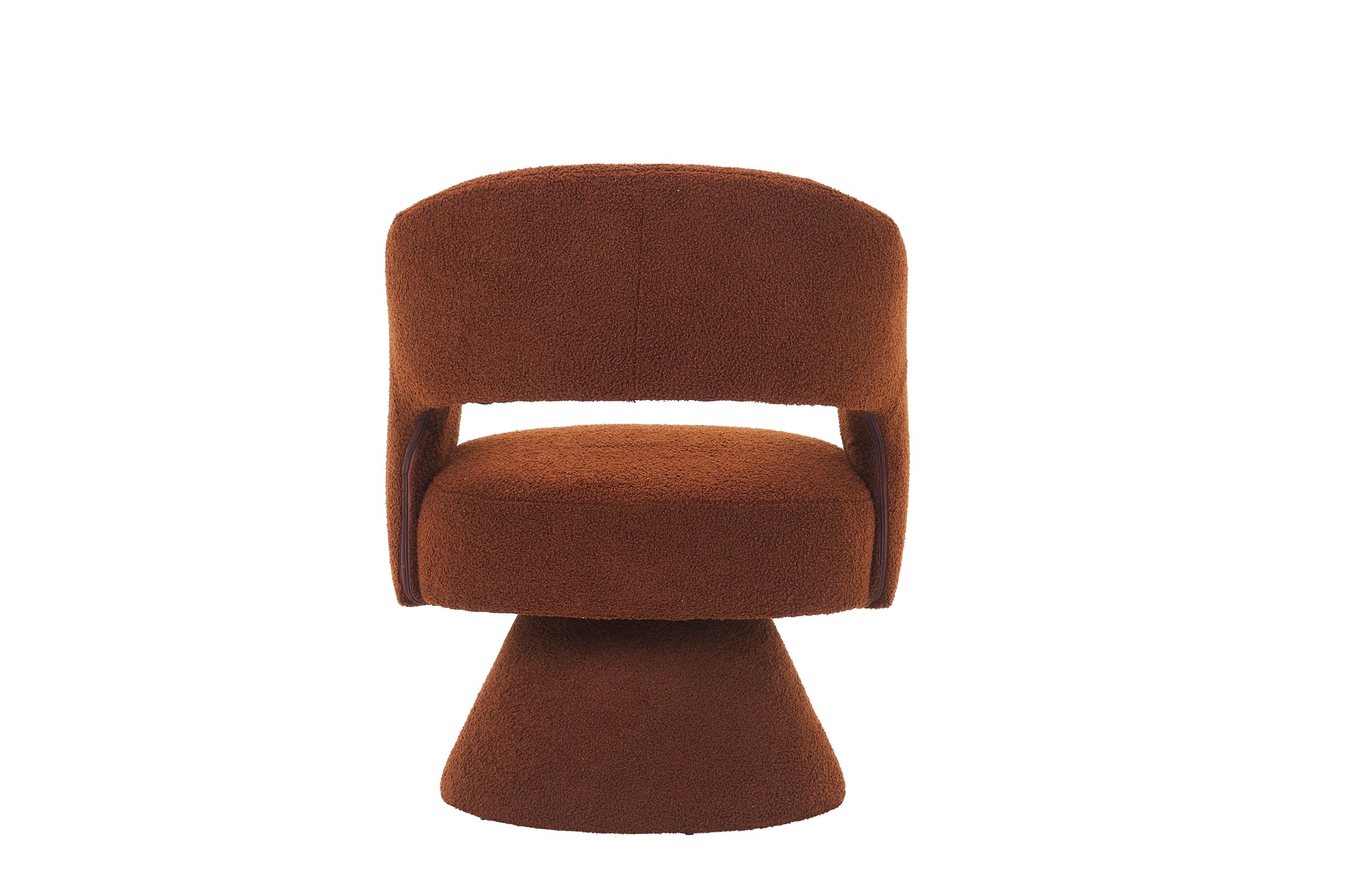 Swivel Accent Chair Armchair, Round Barrel Chair In Fabric For Living Room Bedroom,Brown Teddy Brown Faux Fur