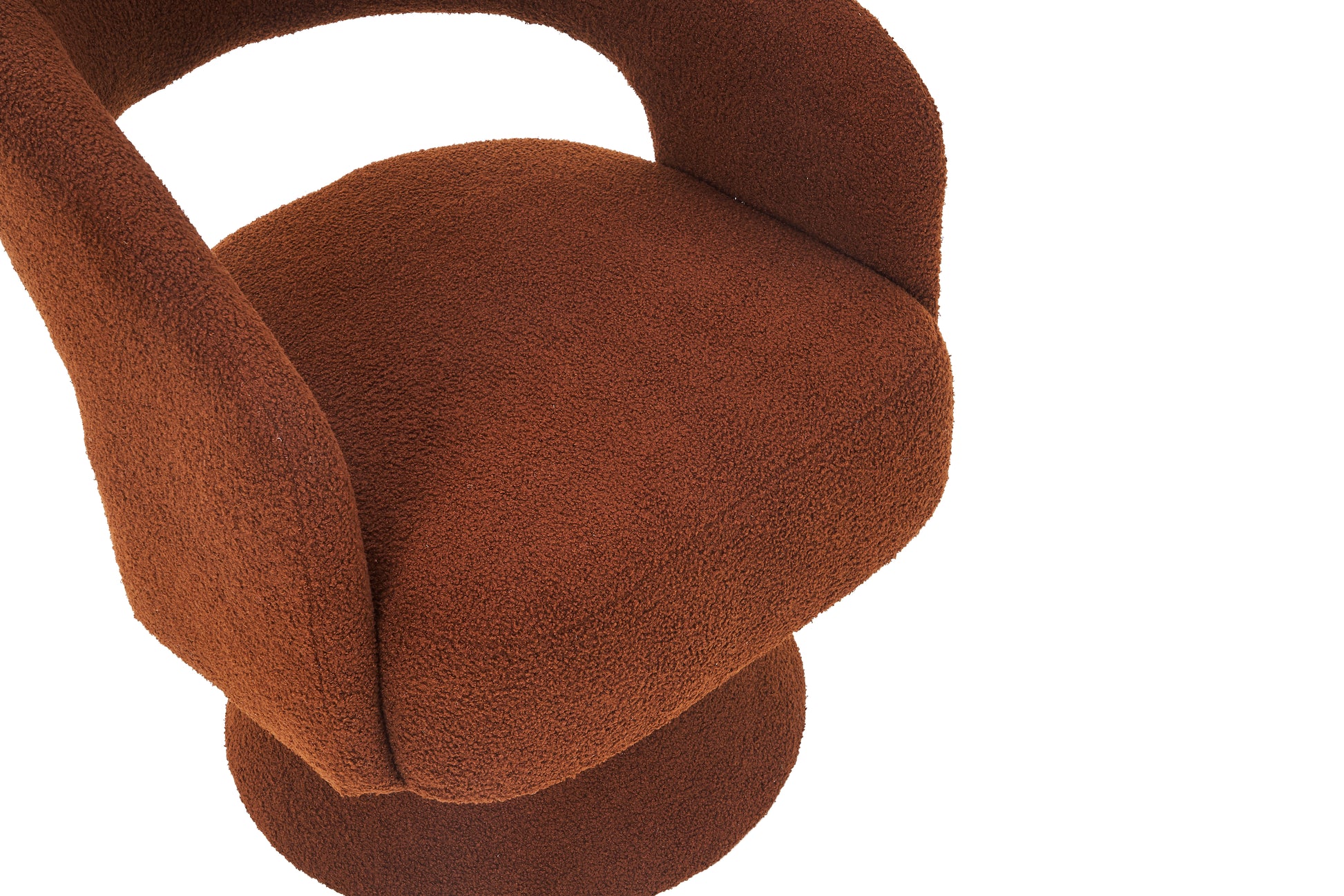 Swivel Accent Chair Armchair, Round Barrel Chair In Fabric For Living Room Bedroom,Brown Teddy Brown Faux Fur