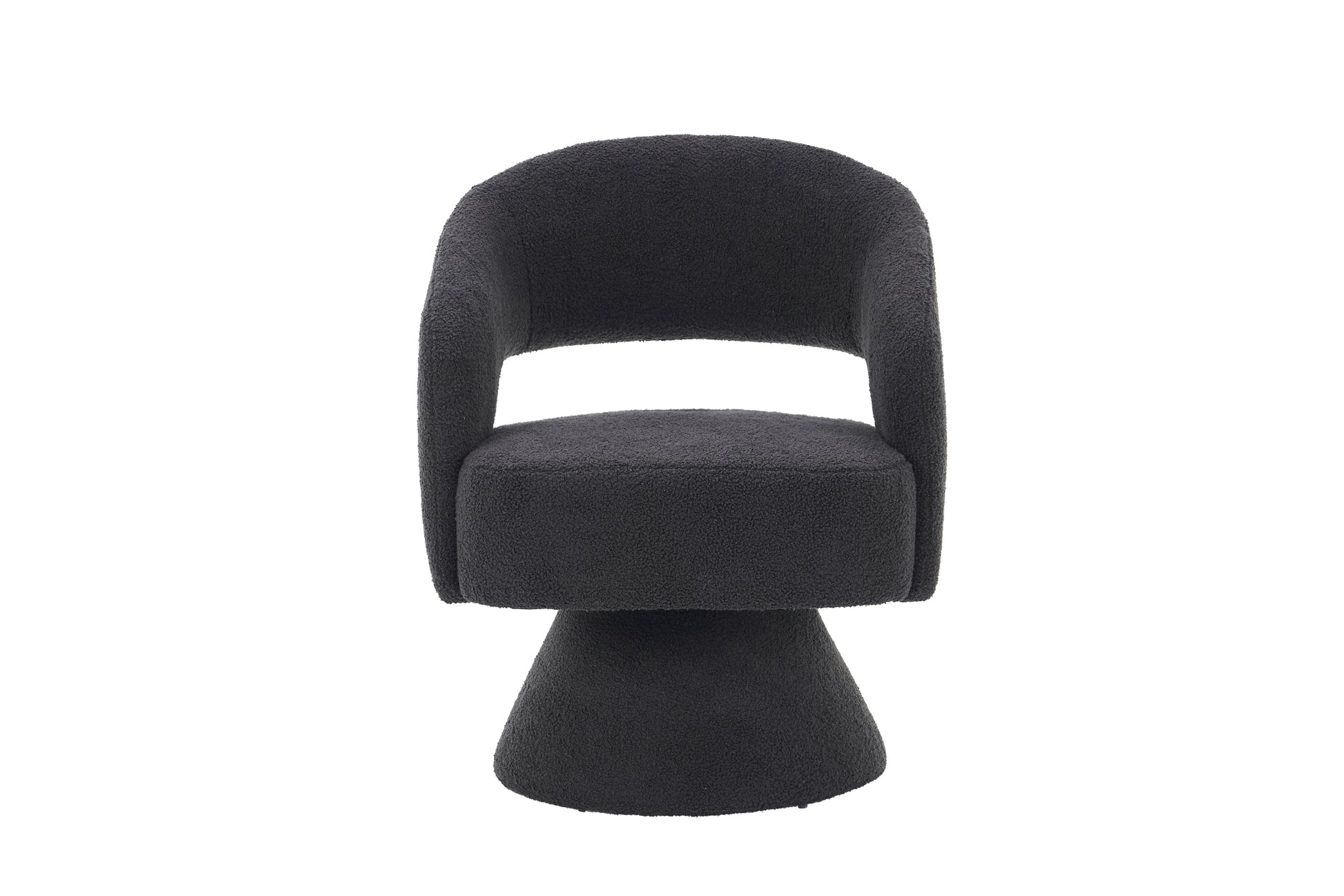 Swivel Accent Chair Armchair, Round Barrel Chair In Fabric For Living Room Bedroom,Grey Teddy Grey Teddy Foam Faux Fur