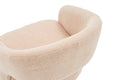 Swivel Accent Chair Armchair, Round Barrel Chair In Fabric For Living Room Bedroom,Nude Teddy Cream Faux Fur