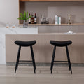 Bar Stools Set Of 2 Armless Counter Low Bar Stools Without Back Modern Pu Leather Stools With Metal Leg And Footrest ,Black Black Pu Kitchen Foam Dry Clean Modern Bar Stools Foam Pu Leather