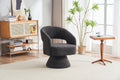Swivel Accent Chair Armchair, Round Barrel Chair In Fabric For Living Room Bedroom,Grey Teddy Grey Teddy Foam Faux Fur
