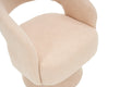 Swivel Accent Chair Armchair, Round Barrel Chair In Fabric For Living Room Bedroom,Nude Teddy Cream Faux Fur