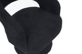 Swivel Accent Chair Armchair, Round Barrel Chair In Fabric For Living Room Bedroom,Black Teddy Black Foam Faux Fur