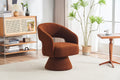 Swivel Accent Chair Armchair, Round Barrel Chair In Fabric For Living Room Bedroom,Brown Teddy Brown Faux Fur