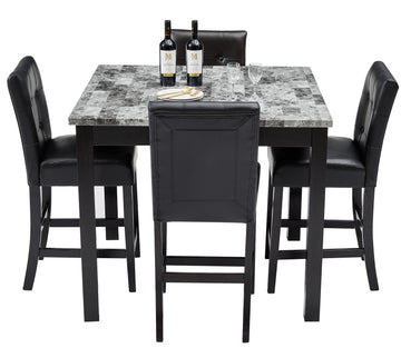 Nordic Square Dining Table And Chair Black Foam Mdf