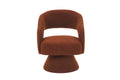 Swivel Accent Chair Armchair, Round Barrel Chair In Fabric For Living Room Bedroom,Brown Teddy Brown Faux Fur