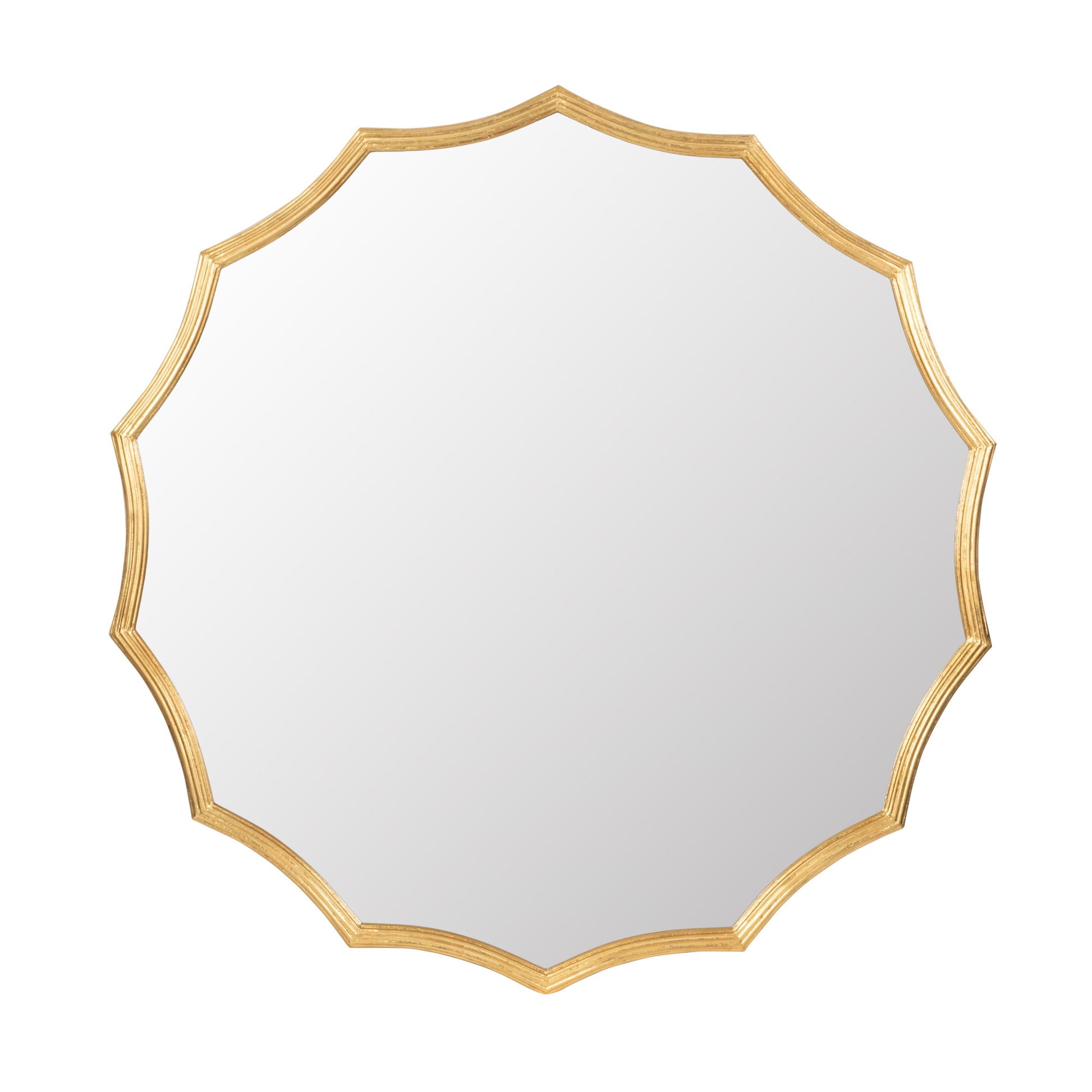 D40" Round Sunburst Wall Mirror With Gold Finish, Wall Decor Mirror For Entryway Bedroom Living Room Gold Iron