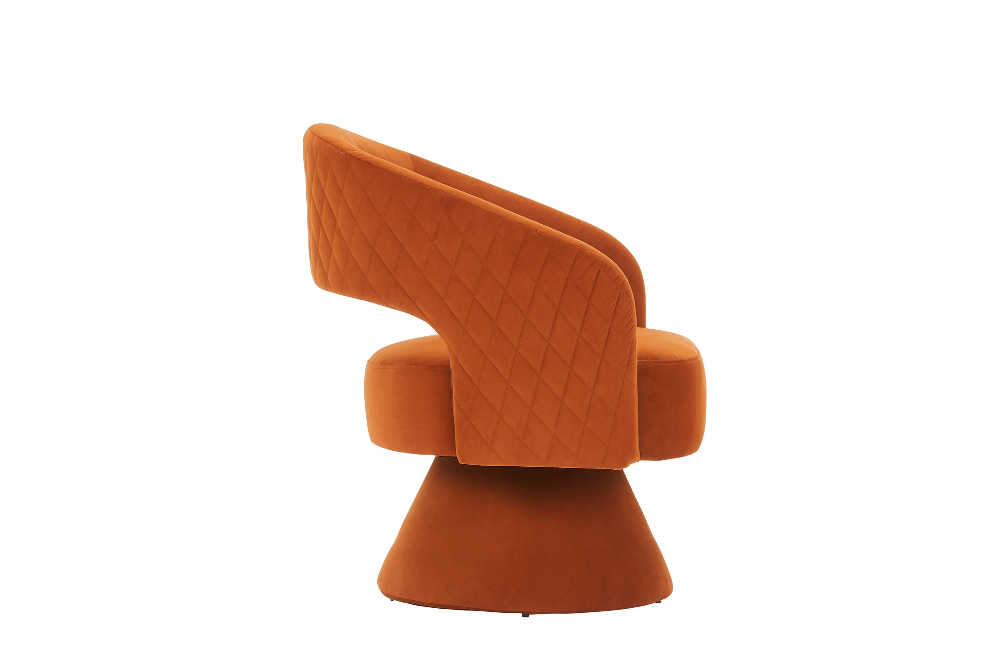 Swivel Accent Chair Armchair, Round Barrel Chair In Fabric For Living Room Bedroom,Orange Velvet Orange Velvet