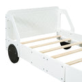 Twin Size Car Shaped Platform Bed With Wheels,White White Plywood