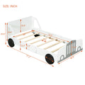 Twin Size Car Shaped Platform Bed With Wheels,White White Plywood