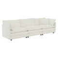 Free Combination Comfy Upholstery Modular Oversized L Shaped Sectional Sofa With Reversible Ottoman, White Chenille White Chenille 3 Seat