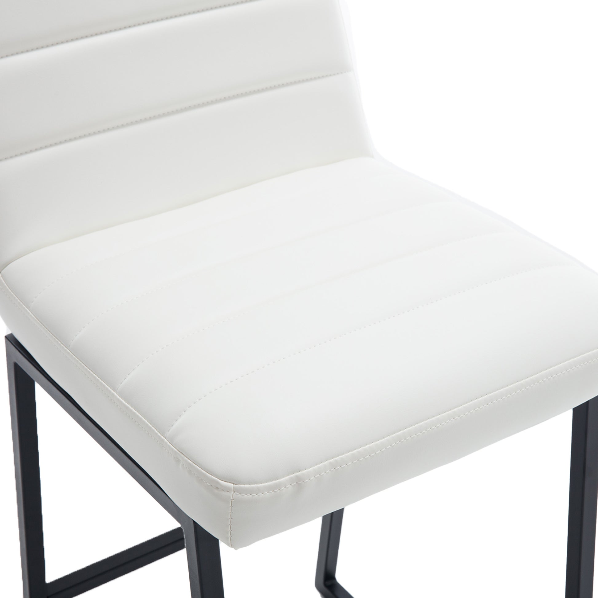 Low Bar Stools Set Of 2 Bar Chairs For Living Room Party Room Kitchen,Upholstered Pu Kitchen Breakfast Bar Stools With Footrest,Cream Cream Kitchen Foam Dry Clean Modern Bar Stools Foam Pu Leather