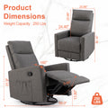 Manual Recliner Chair Winback Single Sofa,Grey Gray Fabric 1 Seat
