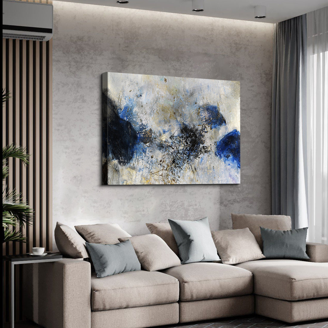 Framed Canvas Wall Art Decor Abstract Style Painting,Blue And White Color Painting Decoration For Office Living Room, Bedroom Decor Ready To Hang Rectangle Framed Multicolor Oversized 41In Canvas