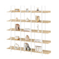 5 Tier Bookcase Home Office Open Bookshelf, Vintage Industrial Style Shelf, Mdf Board, White Metal Frame, Oak White Oak Mdf Steel
