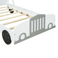Twin Size Car Shaped Platform Bed With Wheels,White White Plywood