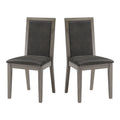 Dining Chairs Set Of 2 Wood Dining Room Chair With Mdf Sponge Back, Kitchen Room Chair Side Chair, Light Grey Base With Grey Cushion Dark Gray Foam Wood