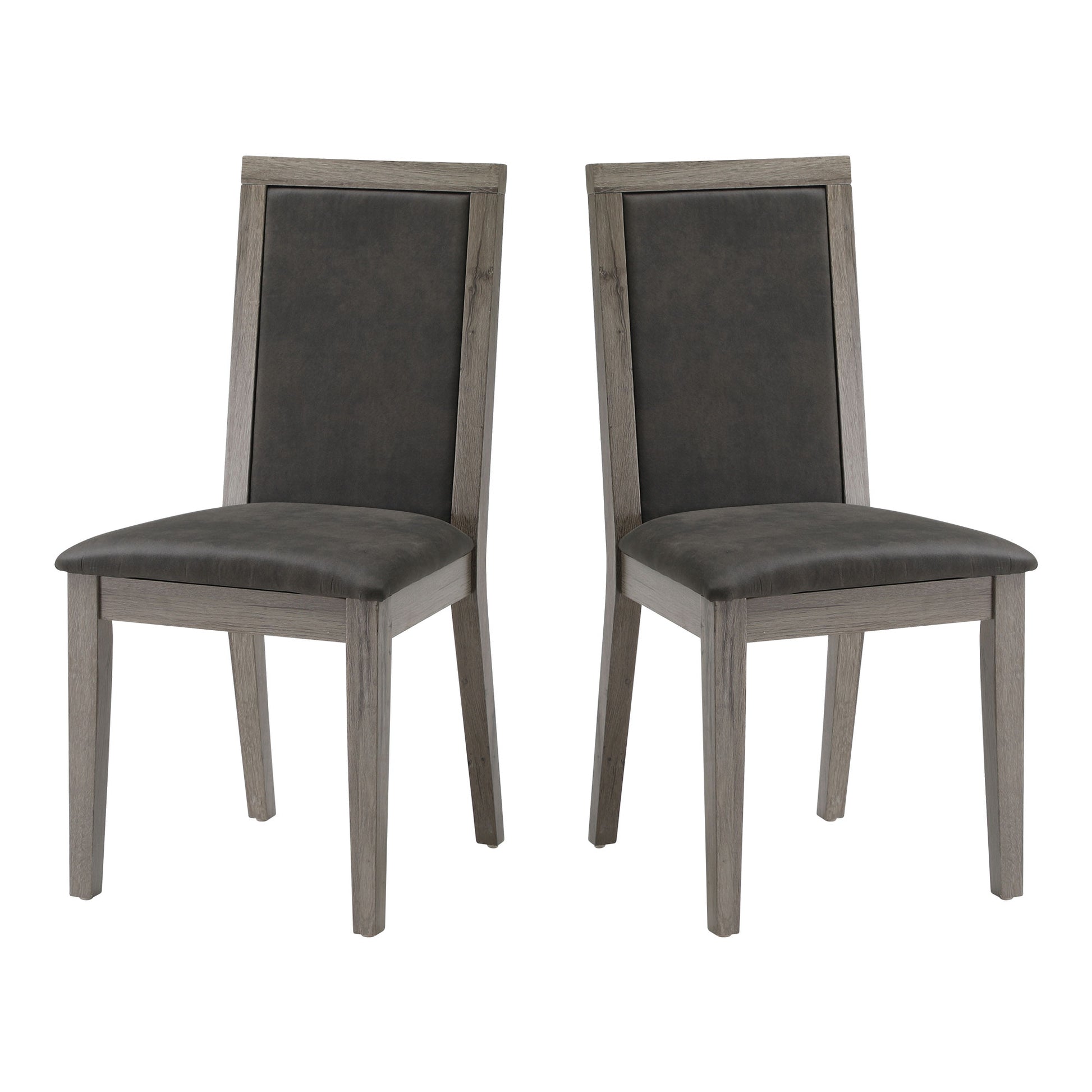 Dining Chairs Set Of 2 Wood Dining Room Chair With Mdf Sponge Back, Kitchen Room Chair Side Chair, Light Grey Base With Grey Cushion Dark Gray Foam Wood