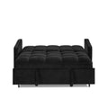 Loveseats Sofa Bed With Pull Out Bed,Adjsutable Back And Two Arm Pocket,Typec And Usb Charging With Copper Nail,Black 47