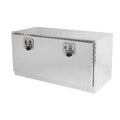36 Inch Heavy Duty Black Aluminum Tread Tool Box Truck Trailer Underbody Storage Locks With T Handle Latch Key 36