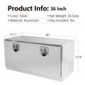 36 Inch Heavy Duty Black Aluminum Tread Tool Box Truck Trailer Underbody Storage Locks With T Handle Latch Key 36