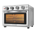 Geek Chef 6 Slice 26Qt 26L Air Fryer Fry Oil Free, Extra Large Toaster Oven Combo, Air Fryer Oven, Roast, Bake, Broil,Convection Countertop Oven, Accessories Included, Stainless St Ban On Silver Stainless Steel