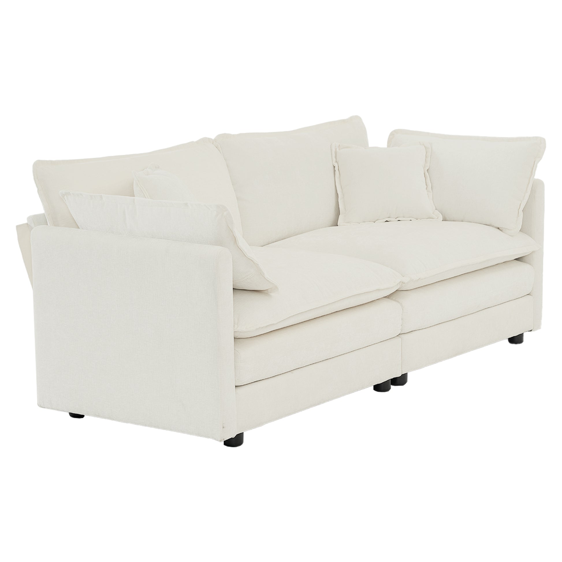 2 Piece Living Room Set2 Pieces Upholstered Loveseat And Couch For Home Office Lounge, Sofa Set Of 2, 2 Piece 2 2 Seat Couch Set For Living Room ,White Chenille White Chenille 4 Seat