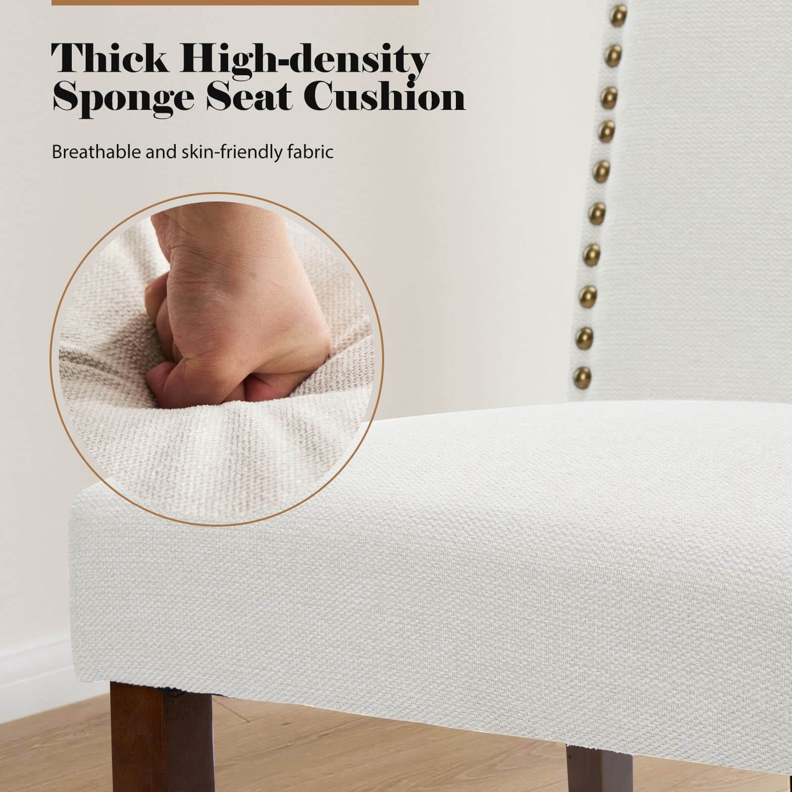 Modern Armless Dining Chairs With Upholstered Fabric,Gray,2P Gray Wood