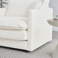 Comfort U Shaped Couch With Reversible Chaise, Modular Large U Shape Sectional Sofa, Double Extra Ottomans,White Chenille White Chenille 4 Seat