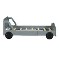 Twin Size Car Shaped Platform Bed With Wheels,Gray Gray Plywood